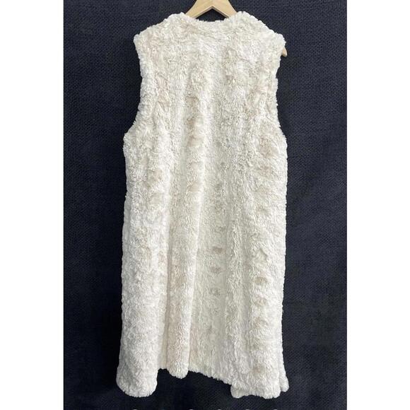 NWOT Free People Cozy Long Faux Fur/Floral Gilet Brocade Reversible Vest, size M - Picture 6 of 9